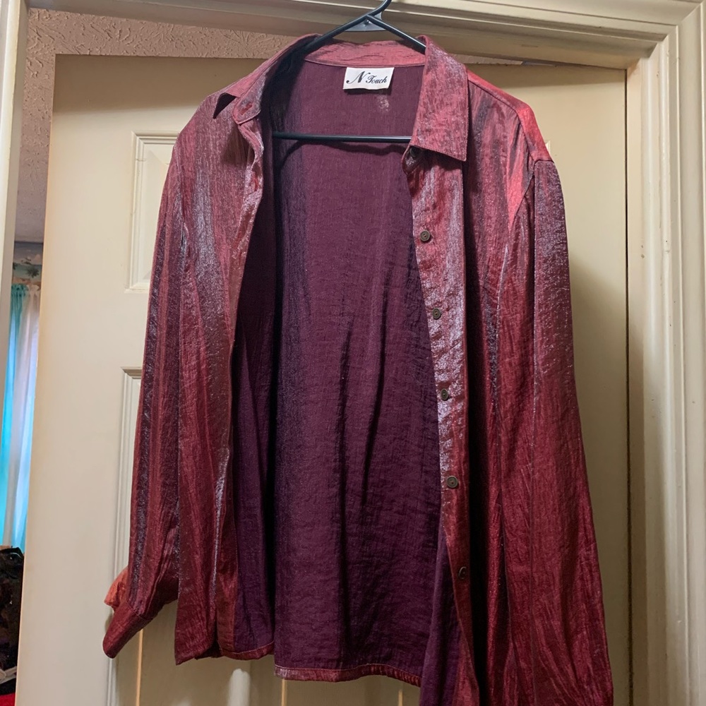 Maroon iridescent blouse